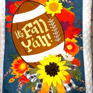 Football and fall small garden flag